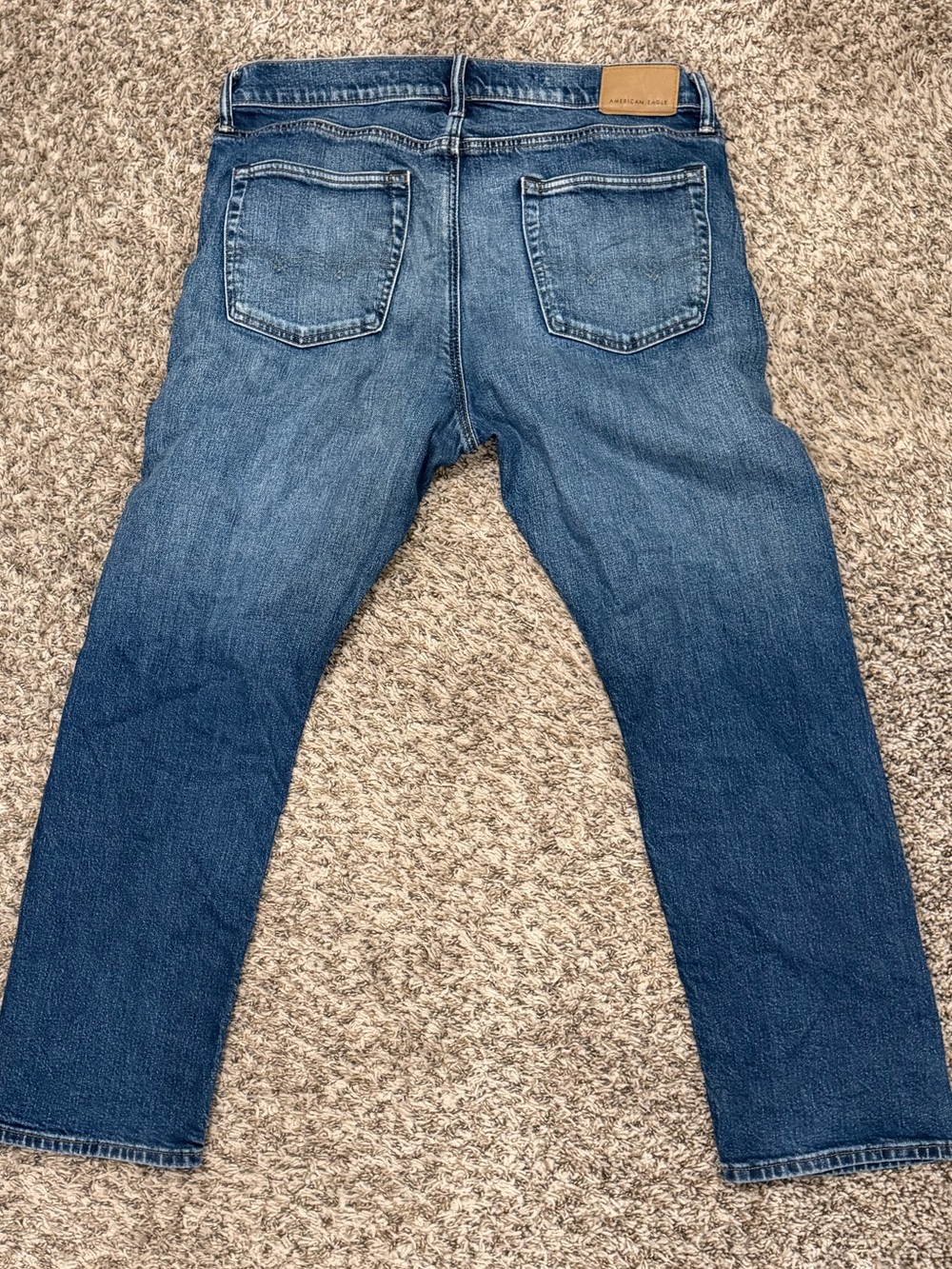 American Eagle Outfitters Straight Fit Dark Blue Jeans - Picture 2 of 3